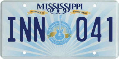 MS license plate INN041