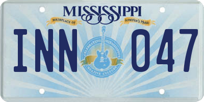 MS license plate INN047