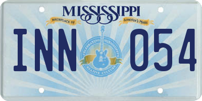 MS license plate INN054