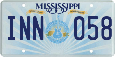 MS license plate INN058