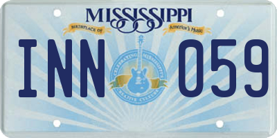 MS license plate INN059
