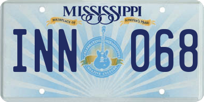MS license plate INN068