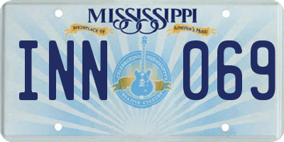 MS license plate INN069