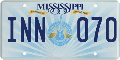 MS license plate INN070
