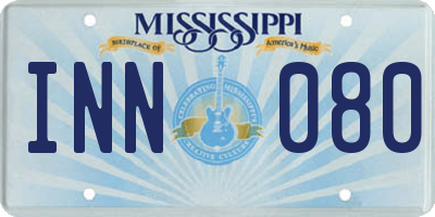 MS license plate INN080
