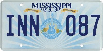 MS license plate INN087