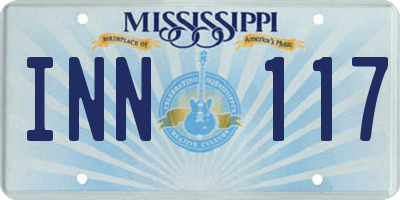 MS license plate INN117