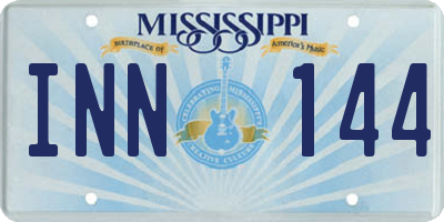 MS license plate INN144