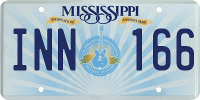 MS license plate INN166