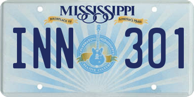 MS license plate INN301