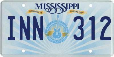MS license plate INN312