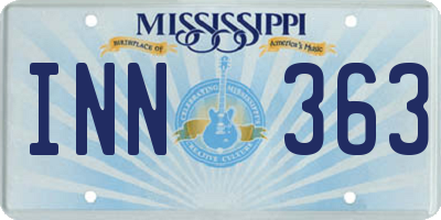 MS license plate INN363