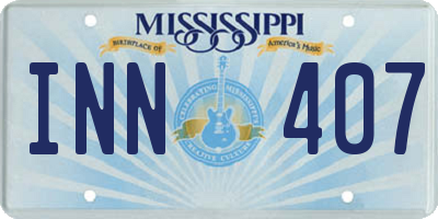 MS license plate INN407