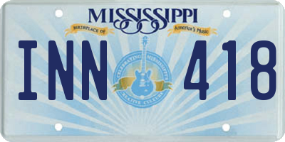 MS license plate INN418