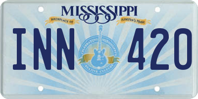 MS license plate INN420