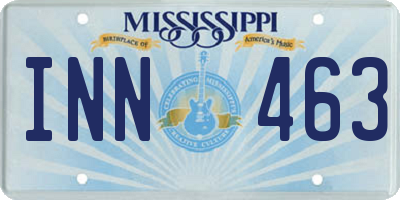 MS license plate INN463