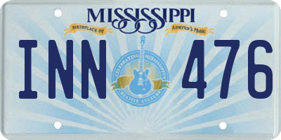 MS license plate INN476
