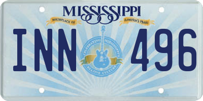 MS license plate INN496