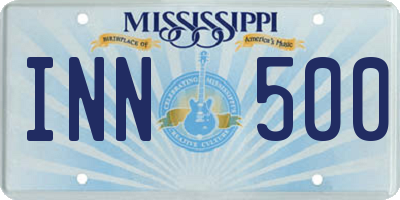 MS license plate INN500