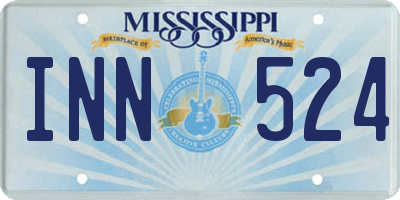 MS license plate INN524