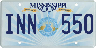 MS license plate INN550