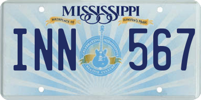 MS license plate INN567