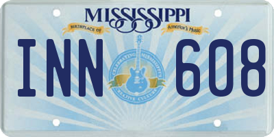 MS license plate INN608