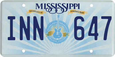 MS license plate INN647