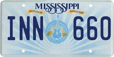 MS license plate INN660
