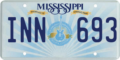 MS license plate INN693