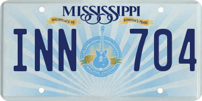 MS license plate INN704