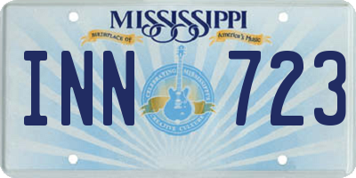 MS license plate INN723