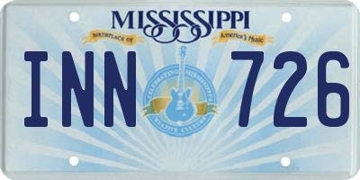 MS license plate INN726