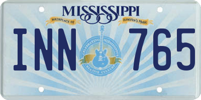MS license plate INN765