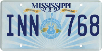 MS license plate INN768