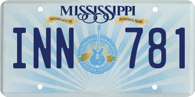 MS license plate INN781