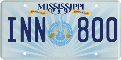 MS license plate INN800