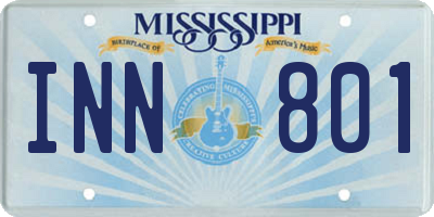 MS license plate INN801