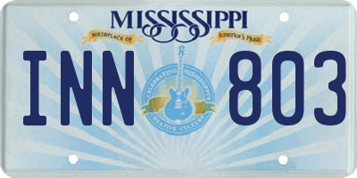 MS license plate INN803