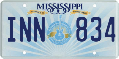 MS license plate INN834