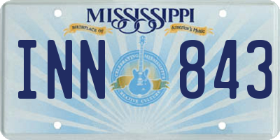 MS license plate INN843