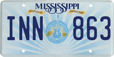 MS license plate INN863