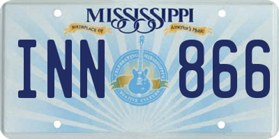 MS license plate INN866
