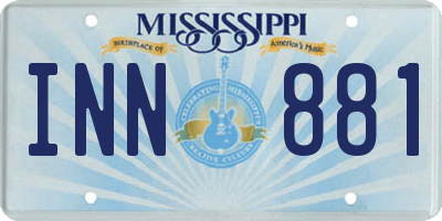 MS license plate INN881