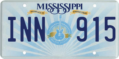 MS license plate INN915