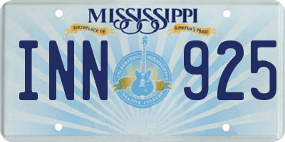 MS license plate INN925