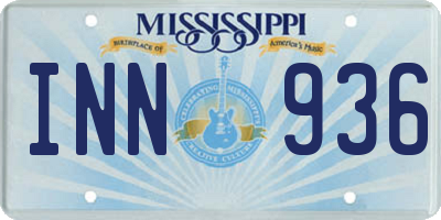 MS license plate INN936
