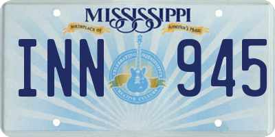 MS license plate INN945