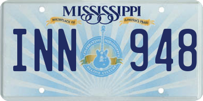 MS license plate INN948