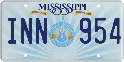 MS license plate INN954